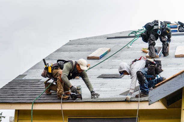 Professional Gutter Installation technician working in Sandwich, MA